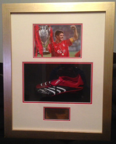 Steven Gerrard signed boot for Tuesday's Child Charity